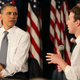 Obama and Zuck at a Facebook town hall in 2011. Image: Getty